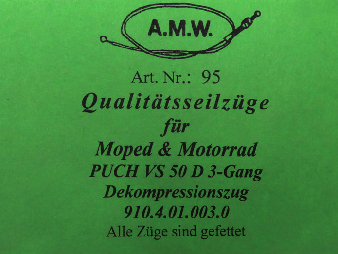 Cable Puch VS50 D 3-speed decompression cable A.M.W.
